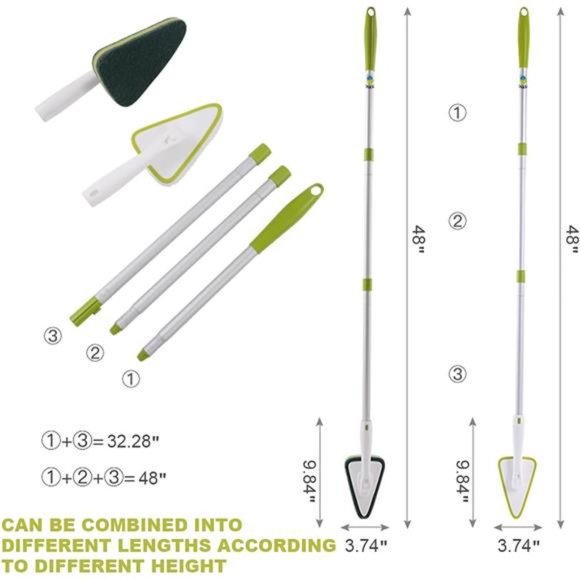 2 in 1 Cleaning Brush Tub & Tile Scrubber Brush Sponge with 46''Extendable Long - Picture 2 of 7